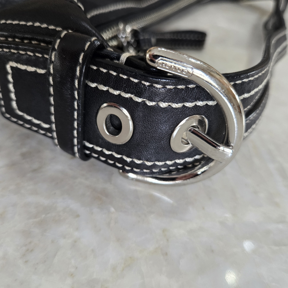 Coach Black Hobo Bag with Stitch Detail - Picture 7 of 7